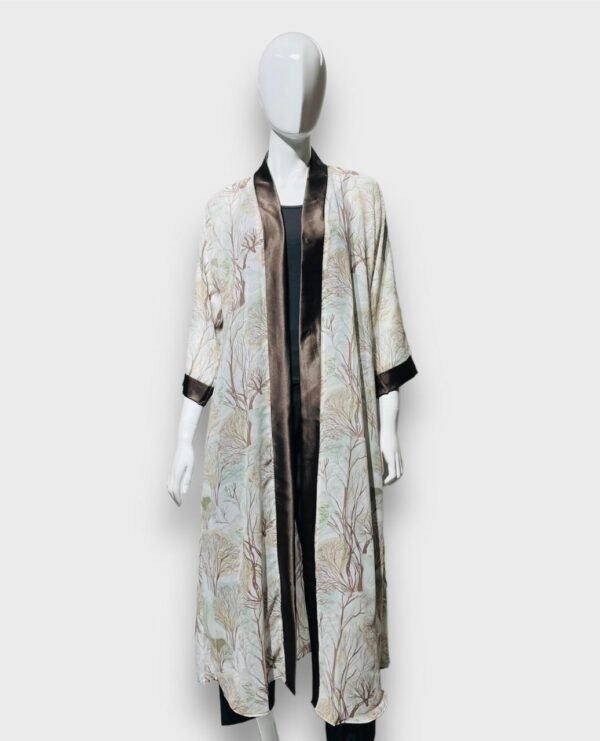High Length White Floral Printed Shrug - Image 2