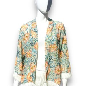 Peach & Leaf Printed Shrug