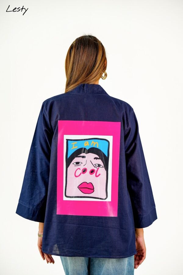 I'm Cool Printed Navy Shrug - Image 2