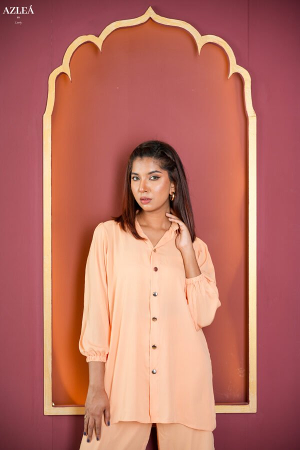 Women's Peach Color Co-Ords Set